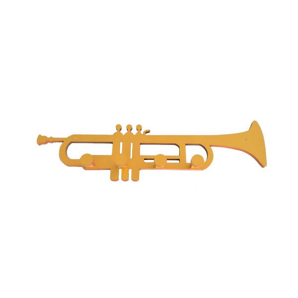 Perchero trompeta amarillo