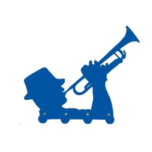 Perchero trompetista azul